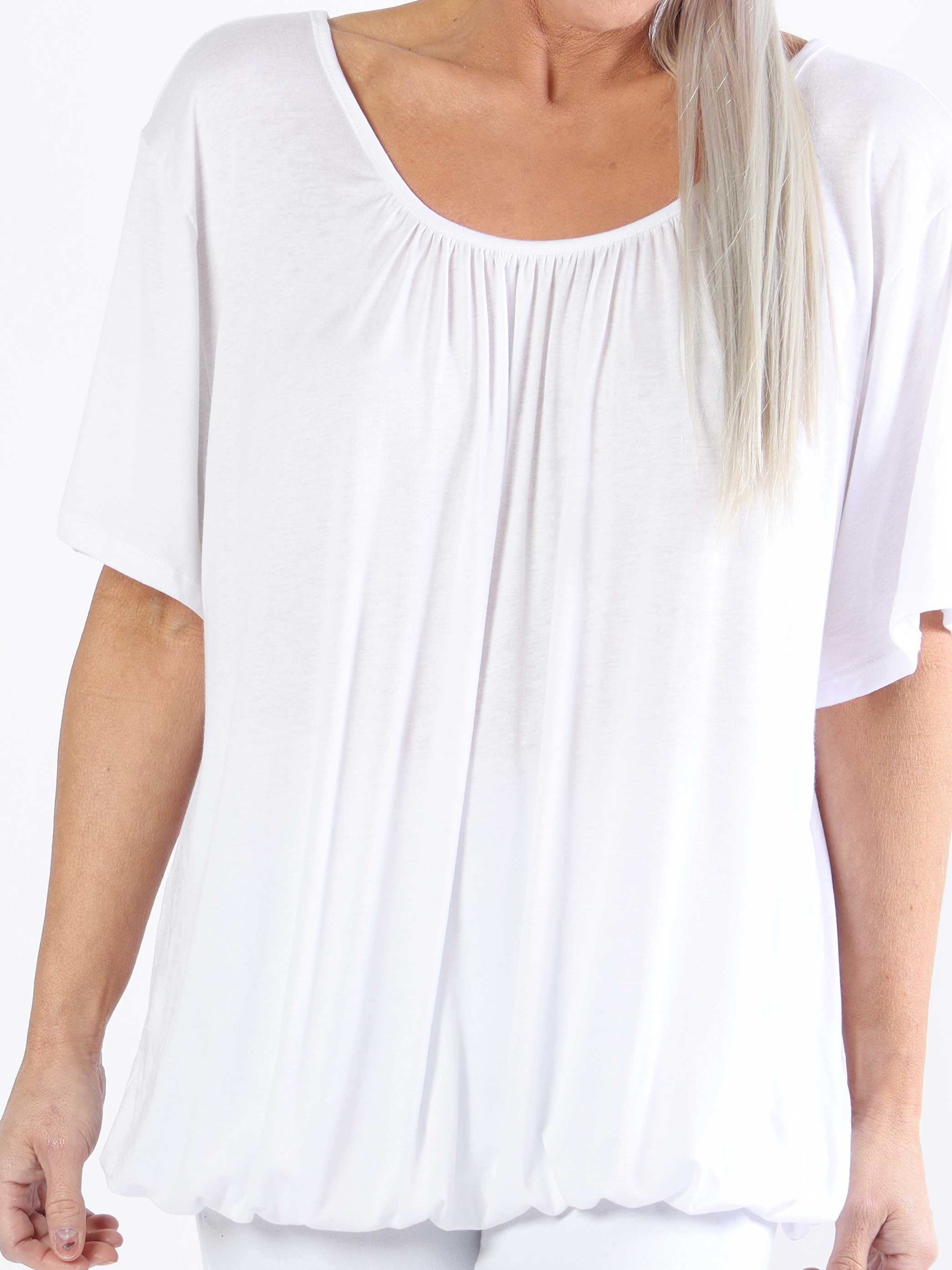 Miracle t-shirt - Basis t-shirt i plus size med elastik forneden (bestseller)